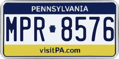 PA license plate MPR8576