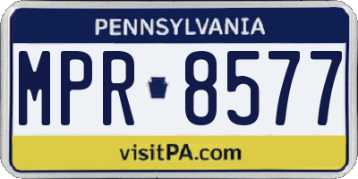 PA license plate MPR8577