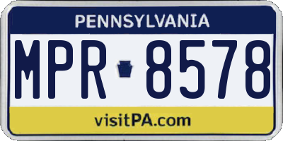PA license plate MPR8578