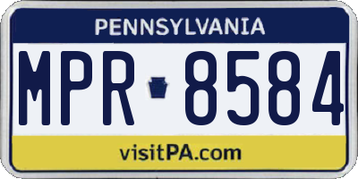 PA license plate MPR8584