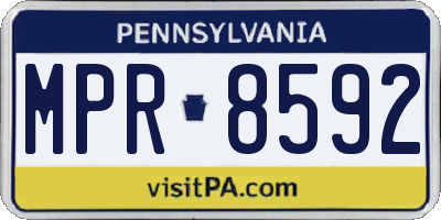 PA license plate MPR8592