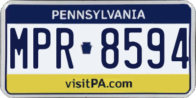 PA license plate MPR8594