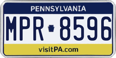 PA license plate MPR8596