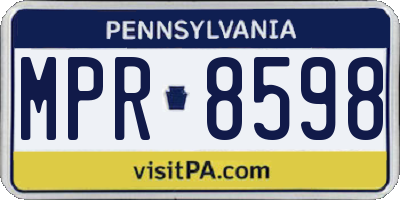 PA license plate MPR8598
