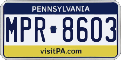 PA license plate MPR8603