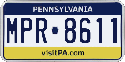 PA license plate MPR8611