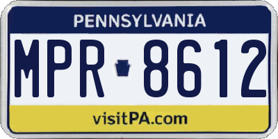 PA license plate MPR8612