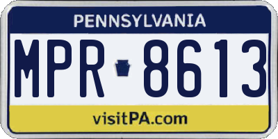 PA license plate MPR8613