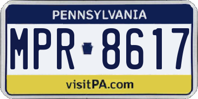 PA license plate MPR8617