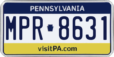 PA license plate MPR8631