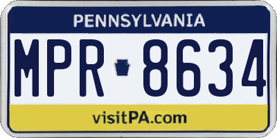 PA license plate MPR8634