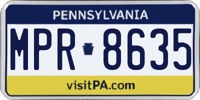 PA license plate MPR8635