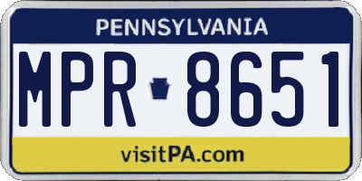 PA license plate MPR8651
