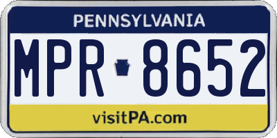 PA license plate MPR8652
