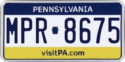 PA license plate MPR8675