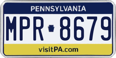 PA license plate MPR8679