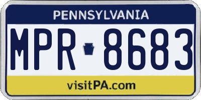 PA license plate MPR8683