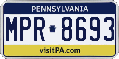 PA license plate MPR8693