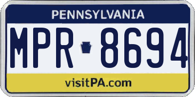 PA license plate MPR8694