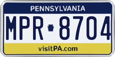 PA license plate MPR8704