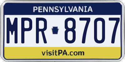 PA license plate MPR8707