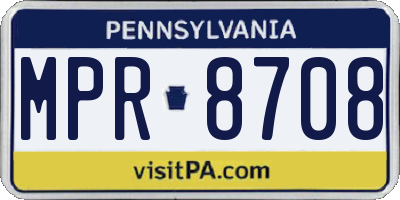PA license plate MPR8708