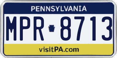 PA license plate MPR8713