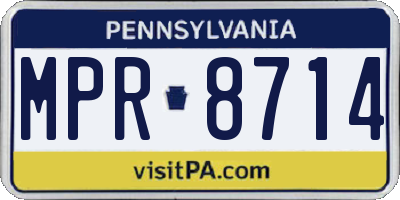 PA license plate MPR8714