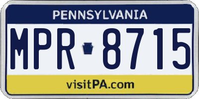 PA license plate MPR8715