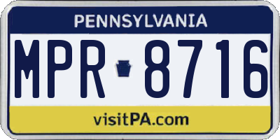 PA license plate MPR8716