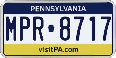 PA license plate MPR8717