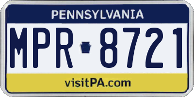 PA license plate MPR8721