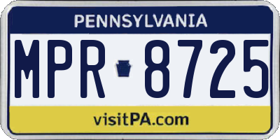 PA license plate MPR8725