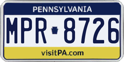 PA license plate MPR8726