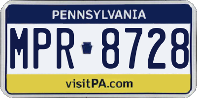 PA license plate MPR8728