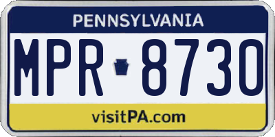 PA license plate MPR8730