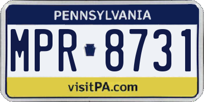 PA license plate MPR8731