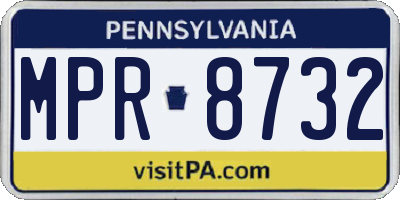PA license plate MPR8732
