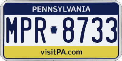 PA license plate MPR8733