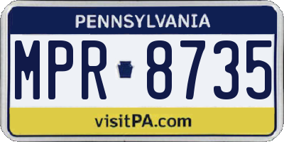 PA license plate MPR8735