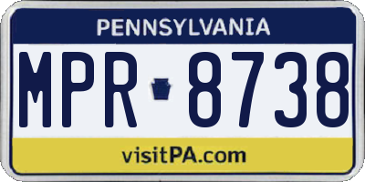 PA license plate MPR8738