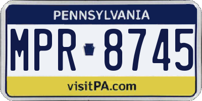 PA license plate MPR8745