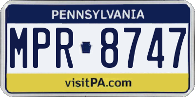 PA license plate MPR8747