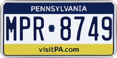 PA license plate MPR8749