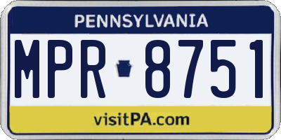 PA license plate MPR8751
