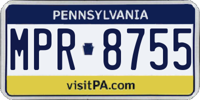 PA license plate MPR8755