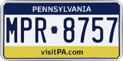 PA license plate MPR8757