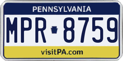 PA license plate MPR8759