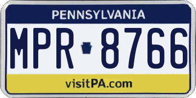 PA license plate MPR8766