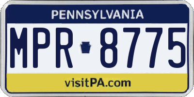 PA license plate MPR8775